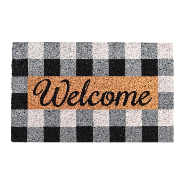 Configuracion 17 x 29 in. Pretty in Plaid Rectangular Doormat Black & Gray CO3369396 - main